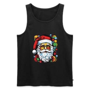 Père Noël coloré Père Noël Père Noël - Débardeur bio Premium Homme - noir - Devant - Michal (187cm)