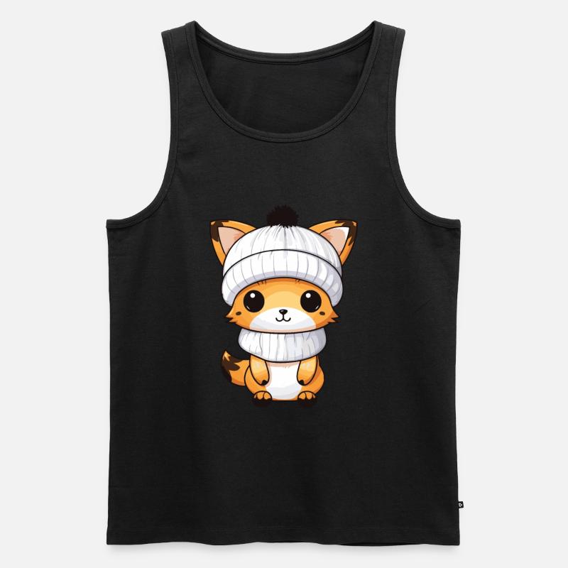 Fuchs Winter Comic Illustration - Männer Premium Bio Tank Top - undefined