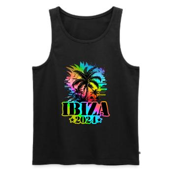 Ibiza 2024 Holiday Colorful - Men's Premium Organic Tank Top - black - Front - Michal (187cm)