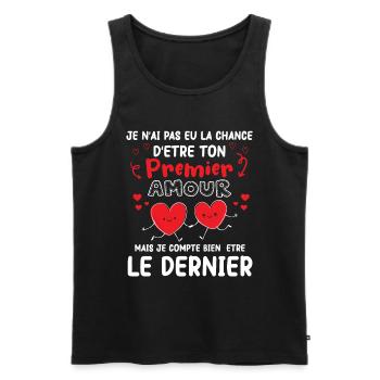 Cadeau Saint Valentin Homme Femme Humoristique - Débardeur bio Premium Homme - noir - Devant - Michal (187cm)
