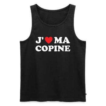 Cadeau Saint Valentin Homme Femme Humoristique - Débardeur bio Premium Homme - noir - Devant - Michal (187cm)