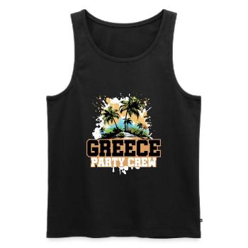 Grèce Party Crew Vacances - Débardeur bio Premium Homme - noir - Devant - Michal (187cm)