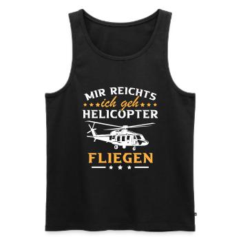 Mir reichts ich geh Helicopter - Männer Premium Bio Tank Top - Schwarz - Vorne - AI Model Male 178 light (178cm)