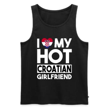 Ich liebe meine heiße kroatische Freundin - Männer Premium Bio Tank Top - Schwarz - Vorne - Michal (187cm)