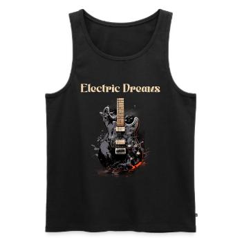 Electric Dreams Funny Quote Guitar Teacher - Men's Premium Organic Tank Top - black - Front - AI Model Male 178 light (178cm)