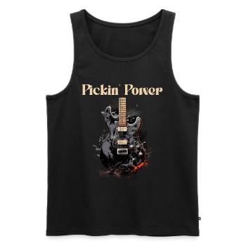 Pickin’power Citation drôle Professeur de guitare - Débardeur bio Premium Homme - noir - Devant - Michal (187cm)