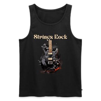 Cordes Rock Citation Drôle Professeur De Guitare - Débardeur bio Premium Homme - noir - Devant - Michal (187cm)