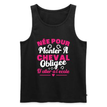 Born to ride a horse, forced to go to school - Men's Premium Organic Tank Top - black - Front - Michal (187cm)