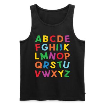 ABC Colorful Alphabet Letters for Reading - Men's Premium Organic Tank Top - black - Front - AI Model Male 178 light (178cm)