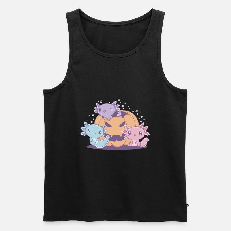 Lustiges Axolotl - Männer Premium Bio Tank Top - Schwarz