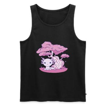 Lustiges Axolotl - Männer Premium Bio Tank Top - Schwarz - Vorne - AI Model Male 178 light (178cm)