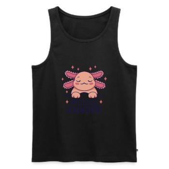 Lustiges Axolotl Schlafen - Männer Premium Bio Tank Top - Schwarz - Vorne - AI Model Male 178 light (178cm)