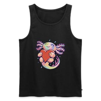 Lustiges Axolotl Herz - Männer Premium Bio Tank Top - Schwarz - Vorne - AI Model Male 178 light (178cm)