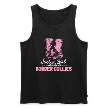 Border Collie chien papa maman Collie Design - Débardeur bio Premium Homme - noir - Devant - Michal (187cm)