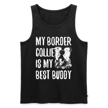 Border Collie Dad Mom Love - Männer Premium Bio Tank Top - Schwarz - Vorne - Michal (187cm)