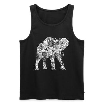d’éléphant Animal Rétro Vintage Design - Débardeur bio Premium Homme - noir - Devant - Michal (187cm)