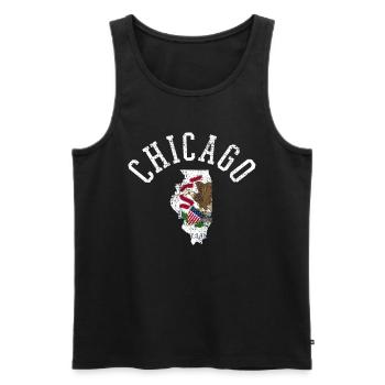 Chicago USA Flag Patriotic Design - Men's Premium Organic Tank Top - black - Front - Michal (187cm)