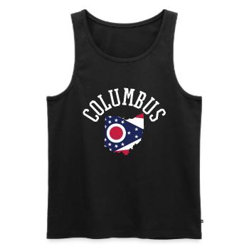 Columbus USA Flagge Patriotismus Heimatstolz - Männer Premium Bio Tank Top - Schwarz - Vorne - Michal (187cm)