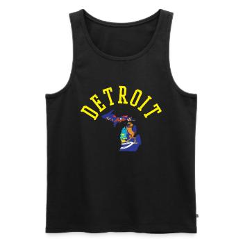Detroit Usa Flagge Patriot Stolz - Männer Premium Bio Tank Top - Schwarz - Vorne - Michal (187cm)