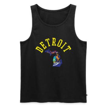 Detroit USA Pride Drapeau patriote Indépendance - Débardeur bio Premium Homme - noir - Devant - Michal (187cm)