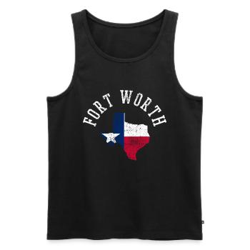 Fort Worth Home State USA Flag Patriotic - Men's Premium Organic Tank Top - black - Front - Michal (187cm)