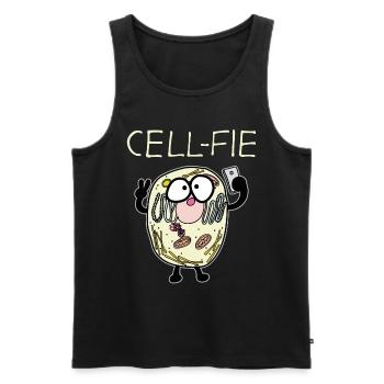 Découvrez le monde fantaisiste de la Cell-Fie Atom - Débardeur bio Premium Homme - noir - Devant - Michal (187cm)