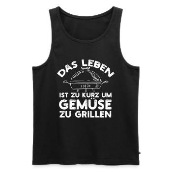 Expand your barbecue game with exclusive design - Men's Premium Organic Tank Top - black - Front - AI Model Male 178 light (178cm)