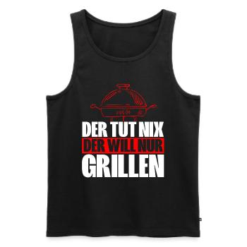 Expand your barbecue game with this - Men's Premium Organic Tank Top - black - Front - AI Model Male 178 light (178cm)