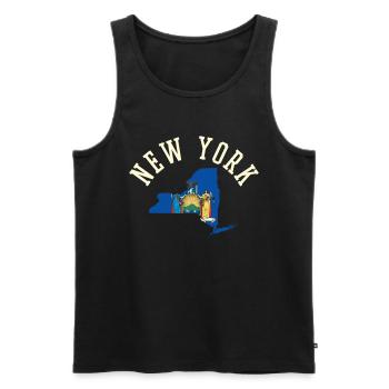 New York Usa Flag Patriot Pride Home State - Men's Premium Organic Tank Top - black - Front - Michal (187cm)