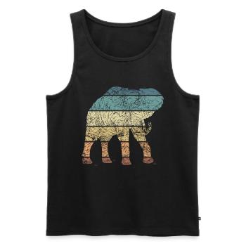 d’éléphant Animal Rétro Amour Vintage Design - Débardeur bio Premium Homme - noir - Devant - Michal (187cm)