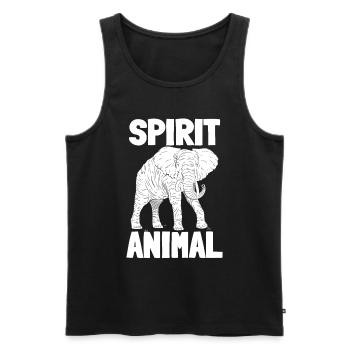 Design d’animal éléphant vintage rétro - Débardeur bio Premium Homme - noir - Devant - Michal (187cm)