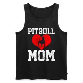 Maman Pitbull Amour Maman Unique - Débardeur bio Premium Homme - noir - Devant - AI Model Male 178 light (178cm)