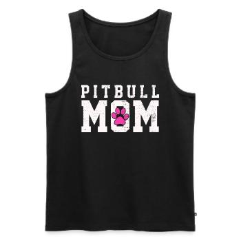 Maman Pitbull Amour Artistique Expression Coeur - Débardeur bio Premium Homme - noir - Devant - AI Model Male 178 light (178cm)