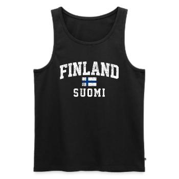 Helsinki Vibes Finnish Flag Scandinavia Essence - Men's Premium Organic Tank Top - black - Front - Michal (187cm)