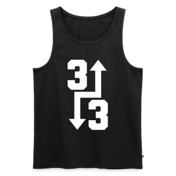 Fan de baseball drôle « Three 3 Home Run » Glacière - Débardeur bio Premium Homme - noir - Devant - AI Model Male 178 light (178cm)