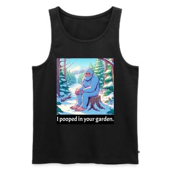 Bigfood a fait caca - Drôle de Bigfoot Meme - Citation amusante - Débardeur bio Premium Homme - noir - Devant - AI Model Male 178 light (178cm)