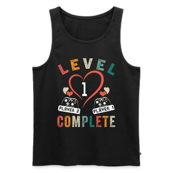 Level 1 Complete 1er Anniversaire Mariage 1 Année - Débardeur bio Premium Homme - noir - Devant - AI Model Male 178 light (178cm)