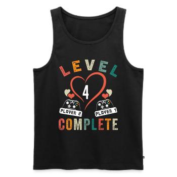 Level 4 Complete 4eme Anniversaire 4 ans Mariage - Débardeur bio Premium Homme - noir - Devant - Michal (187cm)