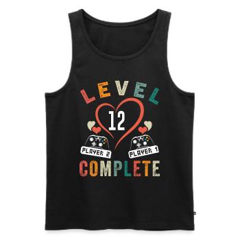 Level 12 Complete 12th Anniversary 12 Years Wedding - Men's Premium Organic Tank Top - black - Front - AI Model Male 178 light (178cm)