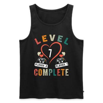 Level 7 Complete 7th Anniversary 7 Year Old Wedding - Men's Premium Organic Tank Top - black - Front - Michal (187cm)