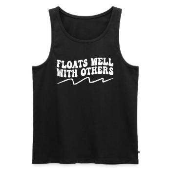 Floats Well With Others - Summer Joke, Lazy Tubing - Débardeur bio Premium Homme - noir - Devant - AI Model Male 178 light (178cm)