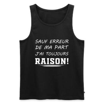 Wenn ich mich nicht irre, habe ich immer Recht! - Männer Premium Bio Tank Top - Schwarz - Vorne - AI Model Male 178 light (178cm)