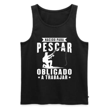 Né pour pêcher Pêcheur Pêche - Débardeur bio Premium Homme - noir - Devant - Michal (187cm)