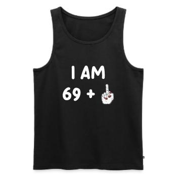 70th Birthday for Funny Woman - Men's Premium Organic Tank Top - black - Front - Michal (187cm)