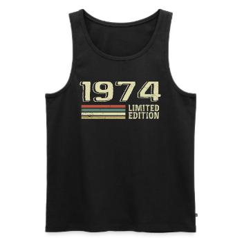 Jahrgang 1974 Geburtstag 1974 Jahrgang 1974 - Männer Premium Bio Tank Top - Schwarz - Vorne - Michal (187cm)