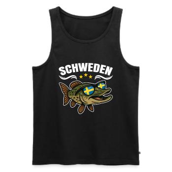 Schweden Angeln - Männer Premium Bio Tank Top - Schwarz - Vorne - Michal (187cm)