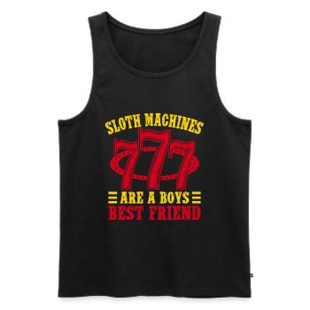 Gambling Fan Slot Machine Boys Best Friend Casino - Männer Premium Bio Tank Top - Schwarz - Vorne - Michal (187cm)