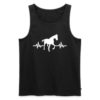 Heartbeat - Horse Stallion Mare Ross Equestrian - Men's Premium Organic Tank Top - black - Front - Michal (187cm)
