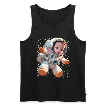 Baby Astronaut Babynaut - Men's Premium Organic Tank Top - black - Front - Michal (187cm)
