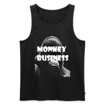 Monkey Business - Gorilla - Männer Premium Bio Tank Top - Schwarz - Vorne - AI Model Male 178 light (178cm)